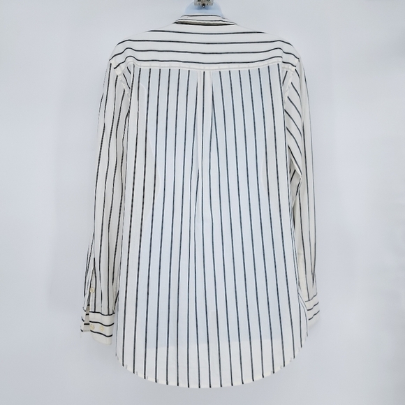 Equipment‎ Femme Knox Lace Up Blouse In Native White and True Black Size Med - Picture 5 of 8